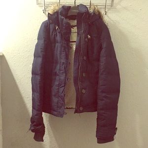 Abercrombie kids puffer jacket with fleece lining